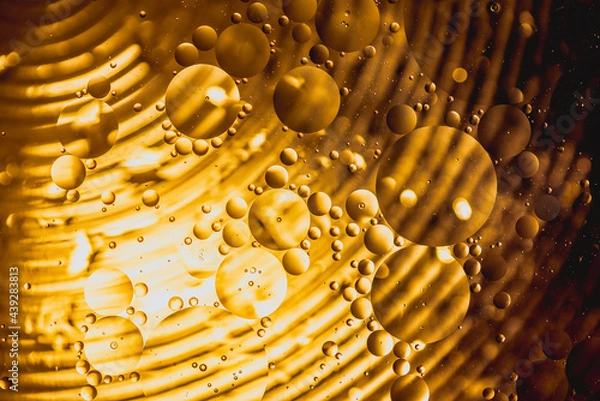 Fototapeta Colorful oil drops in water abstract background