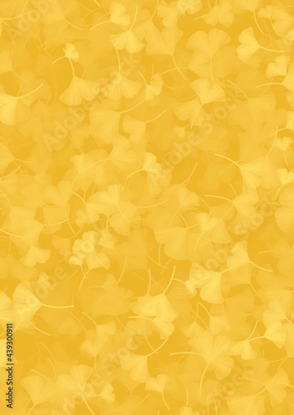 Obraz イチョウの葉っぱ縦長背景素材