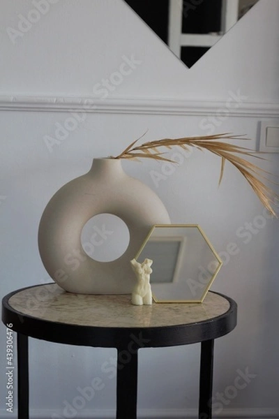 Fototapeta Still life vase and mirror on the table