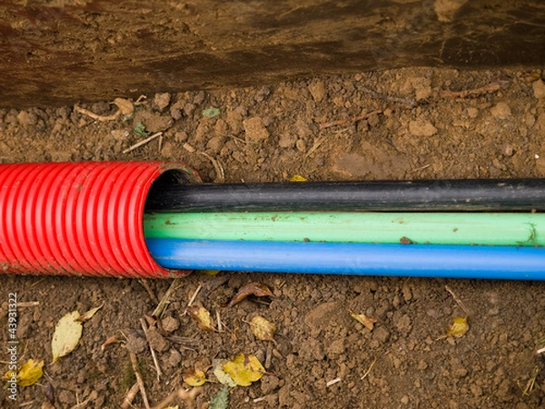 Fototapeta Cables in trench