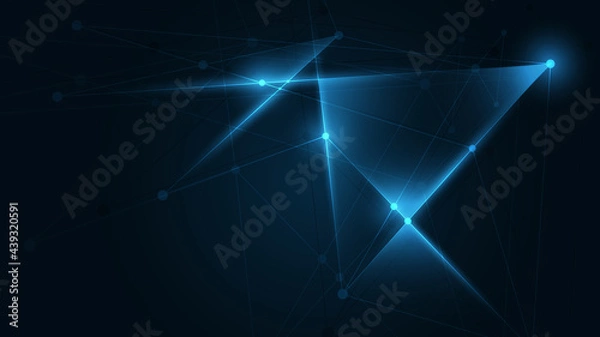 Fototapeta Abstract background connecting innovation dots and line communication concept