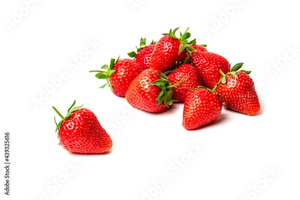 Obraz several strawberries on a white background