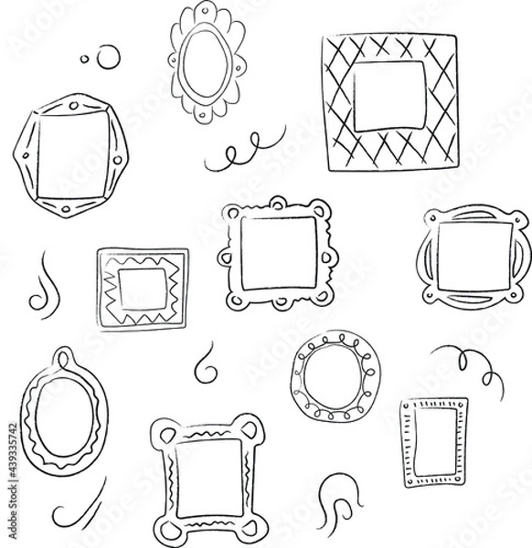 Obraz Set of doodle frames