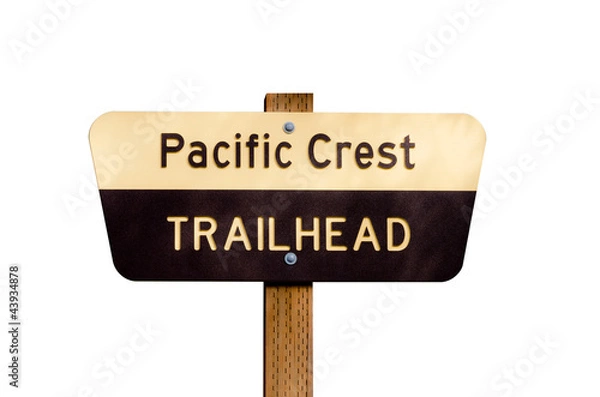Obraz Znak Pacific Crest Trail na post na białym tle