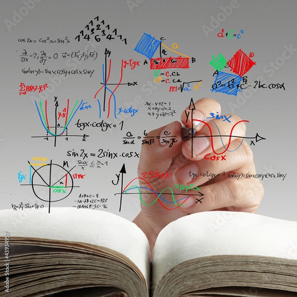 Obraz matematyka i nauka na tablicy