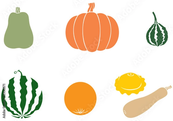 Fototapeta Pumpkin and melon