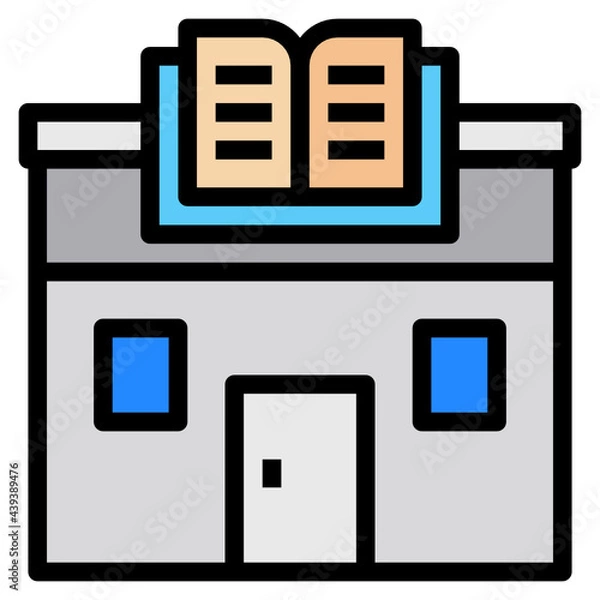 Fototapeta book store line icon