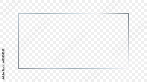 Fototapeta Silver glowing rectangular shape frame