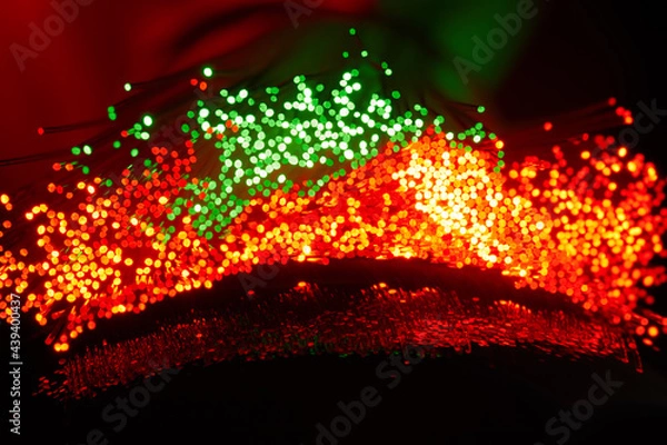 Obraz In Lichtleitern tritt farbiges Licht am Ende aus.