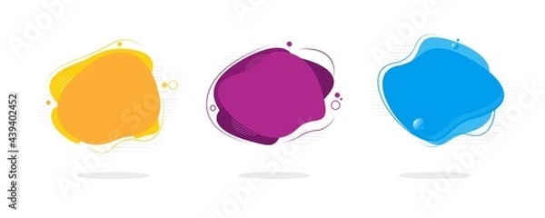 Fototapeta Fluid color badges set. Abstract shapes composition. Eps10 vector