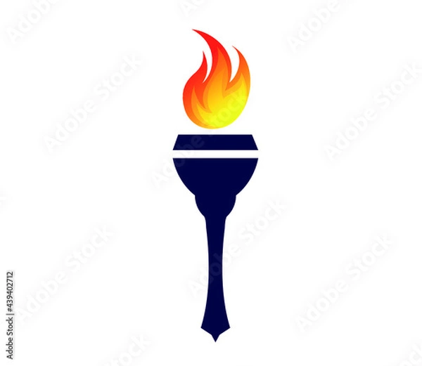 Fototapeta torch sign Blue abstract illustration design on Background White
