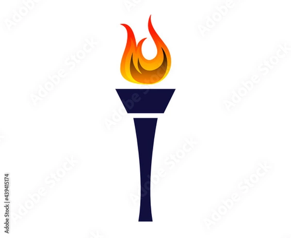 Fototapeta torch sign Blue abstract illustration design on Background
