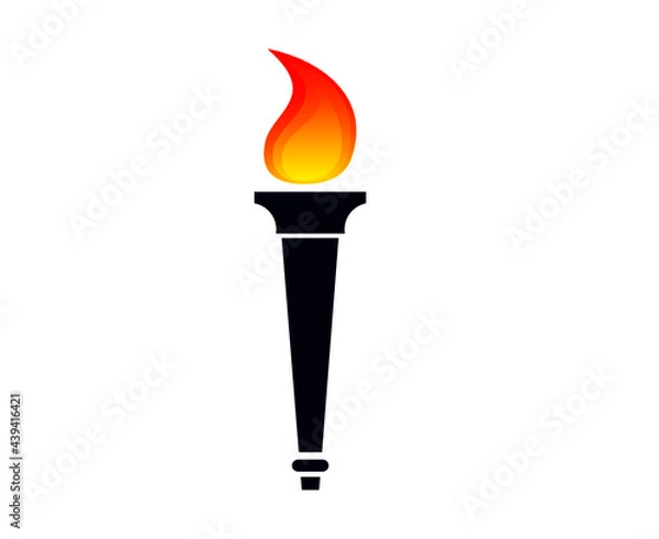 Fototapeta abstract torch icon Blue flame vector illustration design with Background White
