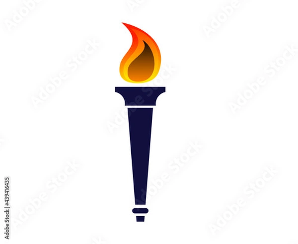 Fototapeta abstract torch icon Blue flame vector illustration design with Background White
