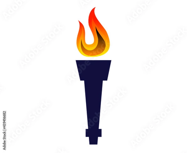 Fototapeta design Blue torch Flaming on Background White abstract illustration
