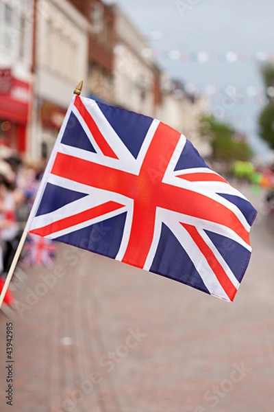 Obraz UK nation flags over nice sky