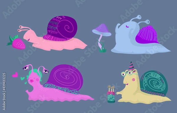 Fototapeta snail with a snail
