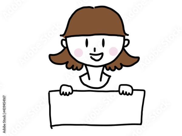 Fototapeta 女性の吹き出し笑顔編