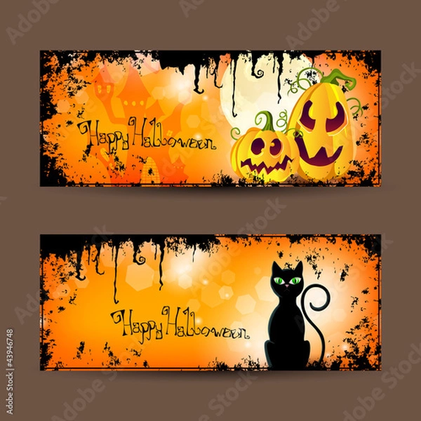 Obraz Vector set of halloween banners