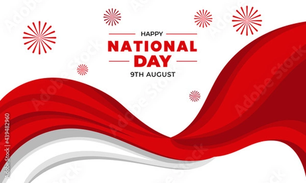 Obraz Singapore national day, Patriotic Singapore flag banner post concept for august 9, Vector	