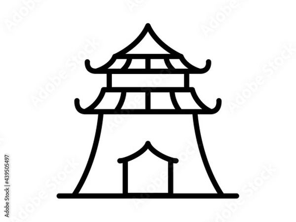 Fototapeta chinese temple single isolated icon with outline style