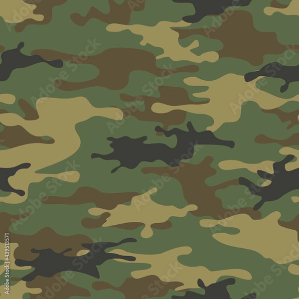 Fototapeta Camouflage seamless pattern from spots. Abstract camo. Military texture. Print on fabric and clothing. Vector illustration