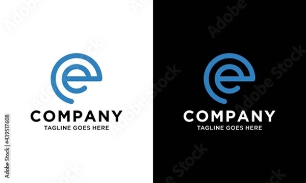 Fototapeta Infinity Line Letters Initial E Logo Design Template
