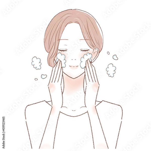 Fototapeta クレンジング・洗顔をする女性