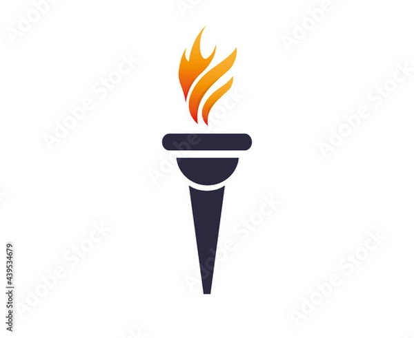 Fototapeta fire torch Blue illustration flame abstract design with Background White
