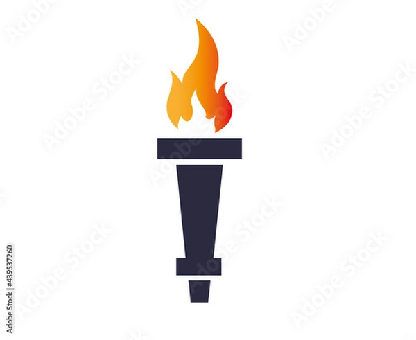 Fototapeta torch icon flame vector illustration abstract design with Background White
