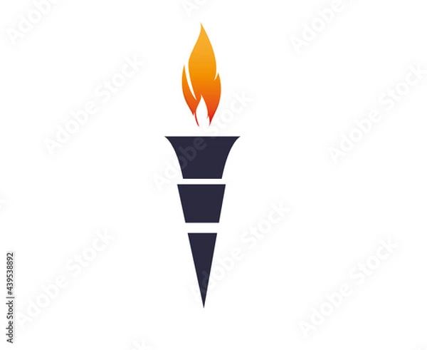 Fototapeta abstract torch Blue design icon illustration with White Background
