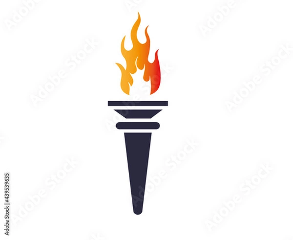 Fototapeta Blue torch Flaming on White Background illustration abstract design
