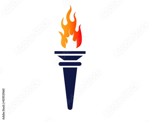 Fototapeta Blue torch Flaming on White Background illustration abstract design

