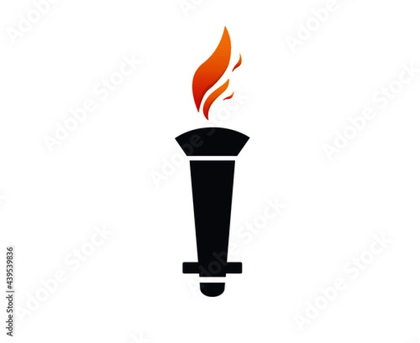 Fototapeta torch game illustration design Flaming abstract with White Background
