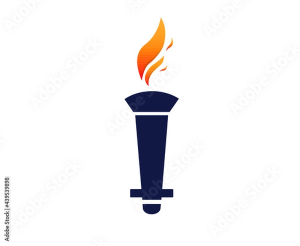 Fototapeta torch game illustration design Flaming abstract with White Background
