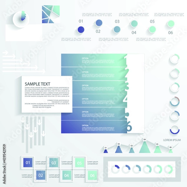 Obraz Design for business data visualization, cover layout and infographic