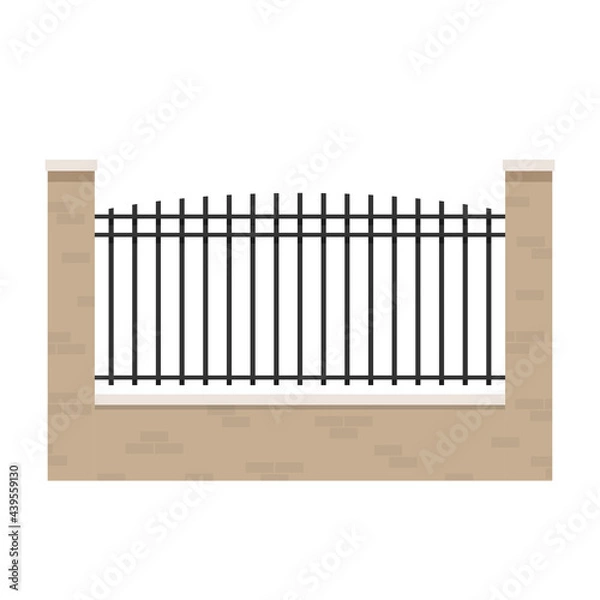 Fototapeta Wall fence vector. railing vector. wallpaper. free space for text. copy space.  fence vector.