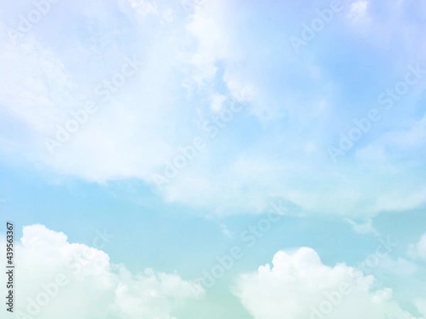 Fototapeta blue sky background with white cloud.Fantasy cloudy sky with pastel gradient color, nature abstract image use for backgroung.