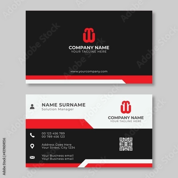 Obraz Creative red colour Business Card design template
