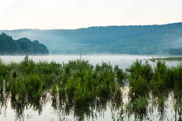 Obraz Beautiful rural landscape in Europe, Amazing nature in summer with green fields and blue sky.