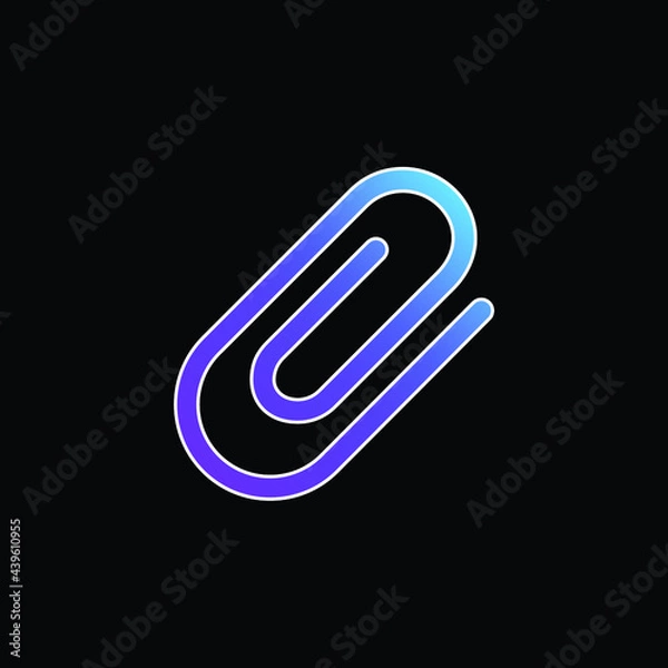 Fototapeta Attach Interface Symbol Of Diagonal Paperclip Tool blue gradient vector icon