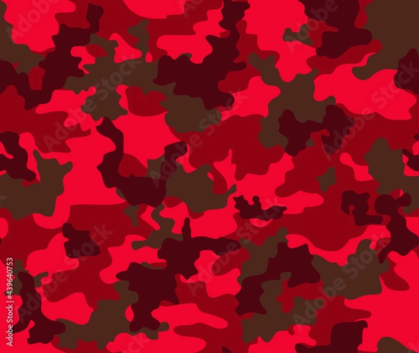 Fototapeta Camouflage vector red seamless pattern, modern texture, stylish print.