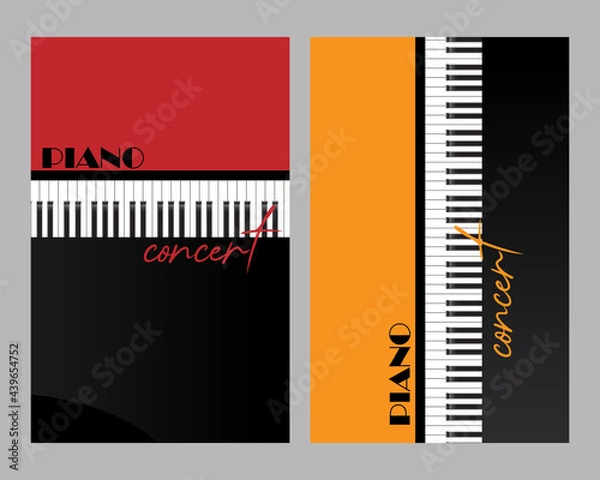 Fototapeta Piano Concert. Vector illustration. Concert invitation, flyer, poster, banner. Various applications are possible.
