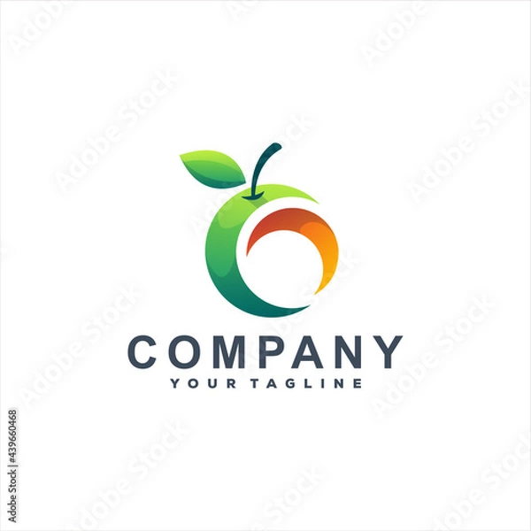 Fototapeta fruit mango gradient logo design