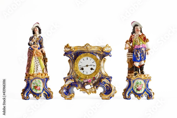 Obraz Rococo Meissen porcelain clock