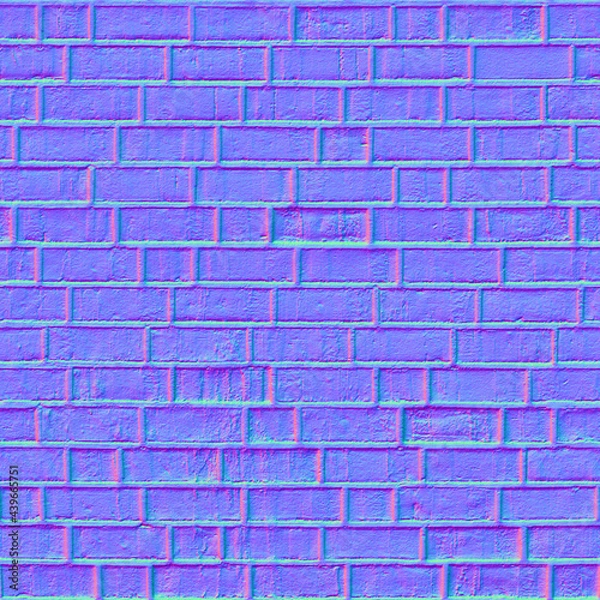 Fototapeta Brick wall seamless generated hires texture (with diffuse, bump and normal map) 3d texture
