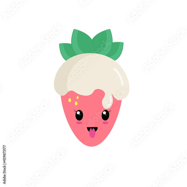 Obraz Funny strawberries. Vector illustration on white background