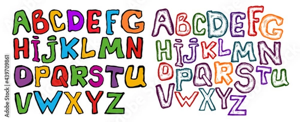 Fototapeta Colorful letters. Cheerful graphic letters. Vector illustration