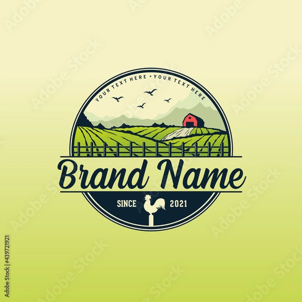 Fototapeta farm logo template