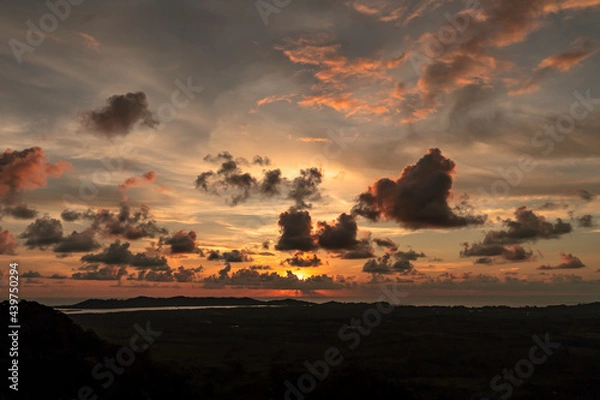 Obraz sunset on the hilltop sea clouds